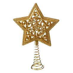 * Tree Topper|Tree Topper Star With Glitter, Gold