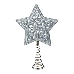 * Tree Topper|Tree Topper Star With Glimmer, Silver