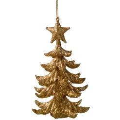 * Plastic Tree Decorations|Tree With Glitter, Gold