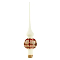 * Tree Topper|Tree-Topper With Check Pattern White Matt