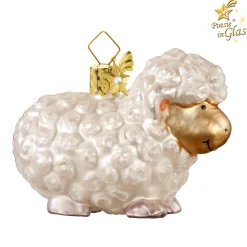 Poesie in Glas Glass Tree Decorations|White Sheep