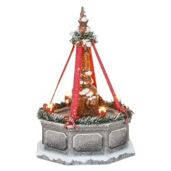 Hubrig Volkskunst Hubrig Miniatures|Winter Children City Fountain, Electric Lighting