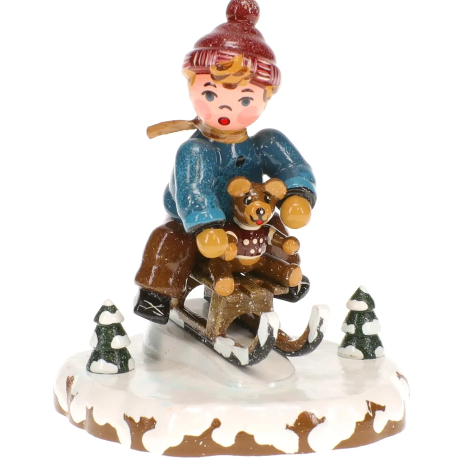 Hubrig Volkskunst Hubrig Miniatures|Winter Children Sledge Driver Boy