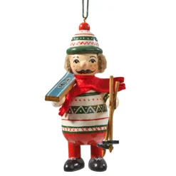 * Wood Tree Decorations|Wooden Buddy "Skier"