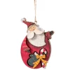 * Hanging Decorations|Wooden Santa With Candy Cane
